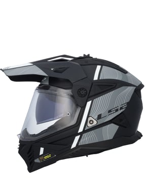 LS2 MX702 Pioneer II Hill Matt Black White