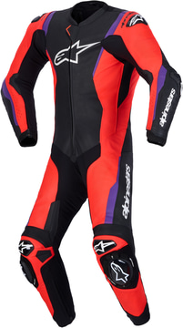 Alpinestars Missile V3 Leather Suit 1 PC Black/Red Fluo/Purple 1682