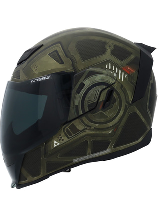 green icon motorcycle helmet Variant Pro - Bug Chucker - Integral Motorcycle Helmet Double Visor