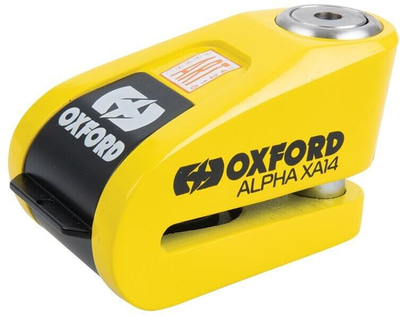 Oxford Alpha XA14 Alarm Disc Lock Yellow ART4 LK217 Oxford Alpha XA14 Alarm Disc Lock Yellow ART4 LK217