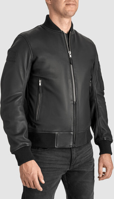 Pando Moto Falcon Leather Aviator Jacket Black Pando Moto Falcon Leather Aviator Jacket Black
