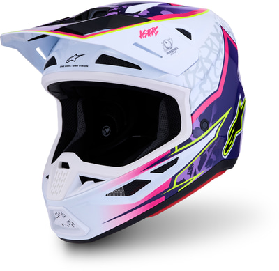 Alpinestars S-M7 Blaster Purple Pink White Glossy 3224