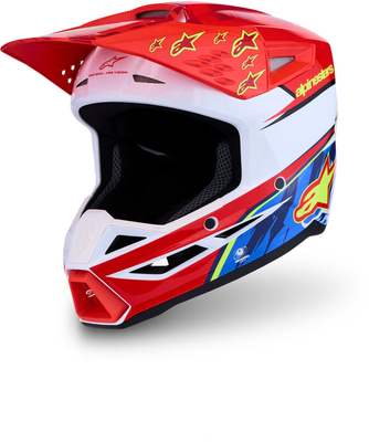 Alpinestars S-M3 Falcon Red Fluo White Blue Yellow Fluo Glossy 3206