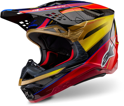 Alpinestars Supertech S-M10 Era Gold Yellow Rio Red Glossy 5938