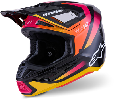 Alpinestars S-M7 Rise Black Yellow Pink Glossy 1564