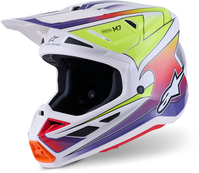 Alpinestars S-M7 Fuse White Yellow Fluo Purple Glossy 2054