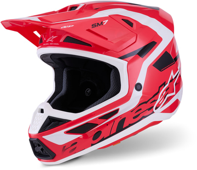 Alpinestars S-M7 Deed Red Black White Glossy 3139