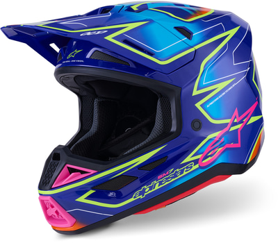 Alpinestars S-M7 Cast Blue Pink Yellow Fluo Glossy 7254