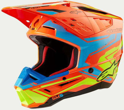 Alpinestars S-M5 Action 2 Orange Fluo Cyan Yellow Fluo Glossy 4475