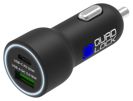 Quad Lock Dual USB (C+A) Car Charger 48W Quad Lock Dual USB (C+A) Car Charger 48W