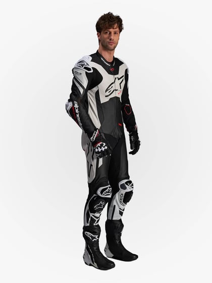 Alpinestars GP Plus V4 Sprint 1Pc Leather Suit Black White Red Fluo 1231