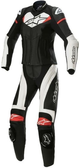 Alpinestars Stella Gp Plus 2 Pc Leather Suit Black White Bright Red 1304