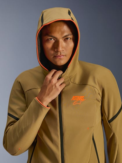 Alpinestars Aeroshell Wp Jacket Dark Khaki Black Orange Fluo 8038