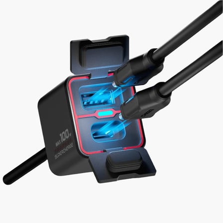 Chigee Technology TR100 2-weg USB-A/C snellader MFP0094 Chigee Technology TR100 2-weg USB-A/C snellader MFP0094