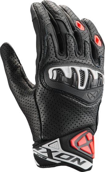 Ixon Mirage Leather Gloves Black/White/Red