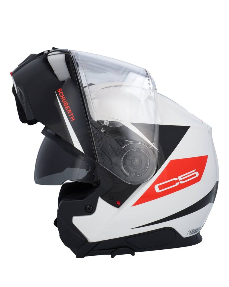 Schuberth C5 Eclipse White/Red 213 - Worldwide Shipping!