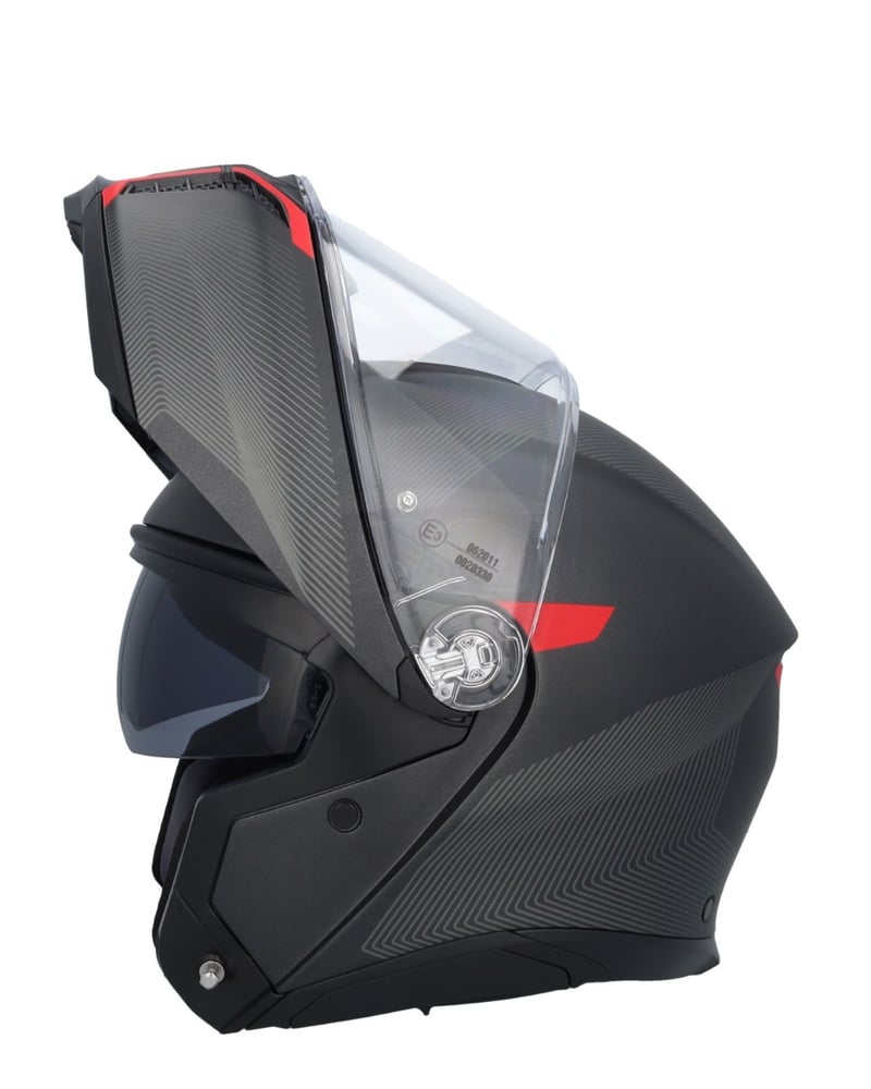 AGV Tourmodular Frequency Matt Gunmetal/Red 005 - Worldwide Shipping!