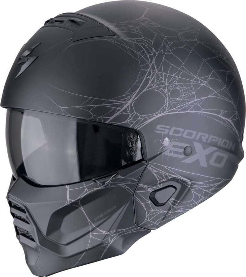 Scorpion EXO-Combat II Spiderweb Matt Black/Silver - Worldwide