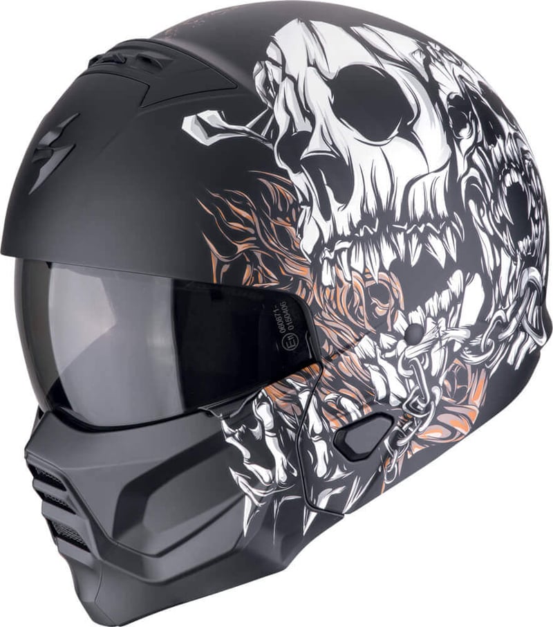 Scorpion EXO-Combat II Genesis Matt Black/White/Gold - Worldwide