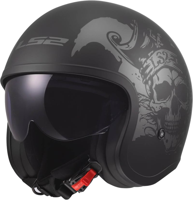 LS2 OF599 Spitfire II Willy Black Grey-06 - Worldwide Shipping!