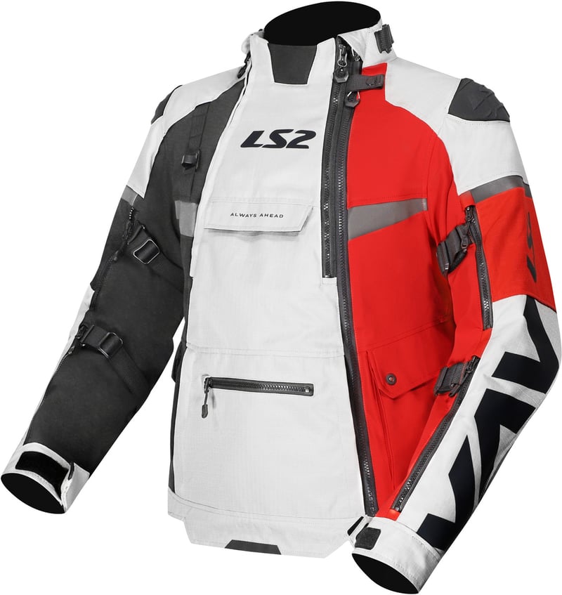 LS2 X-Master Man Jacket Black Grey Red - Worldwide Shipping!