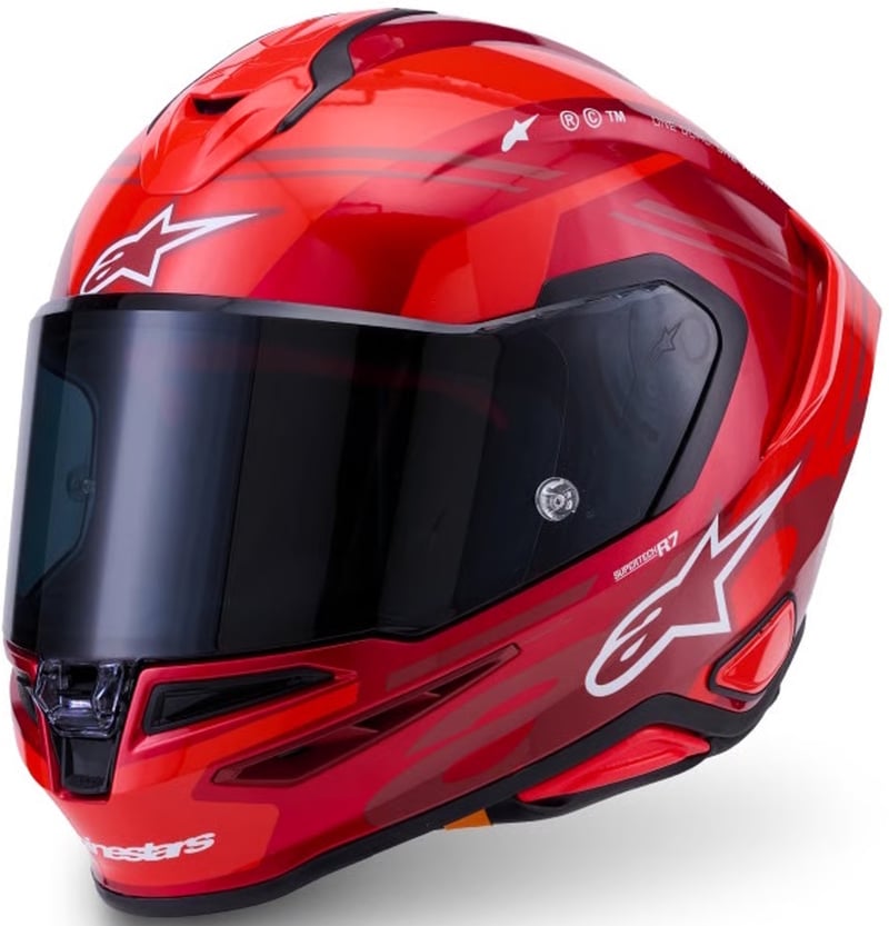Alpinestars S-R7 A-Core Red White Glossy - Worldwide Shipping!
