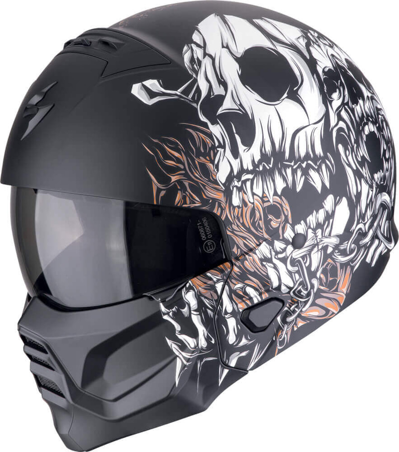Scorpion EXO-Combat II Genesis Matt Black/White/Gold - Worldwide