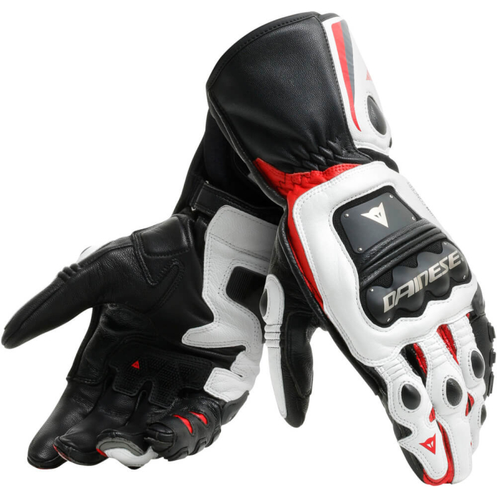 Dainese Steel-Pro Gloves Black/White/Red 858 - Worldwide