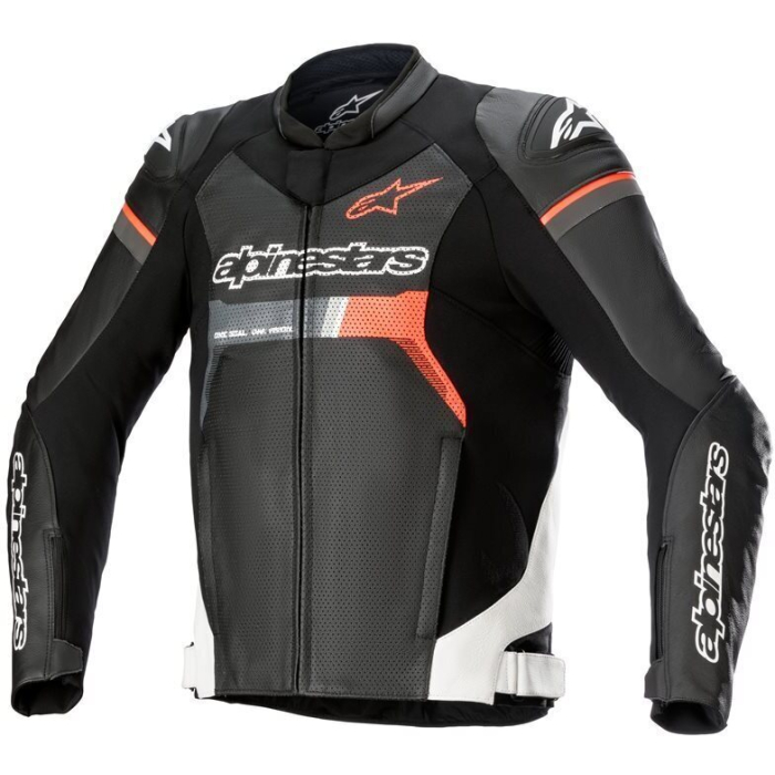 Alpinestars GP Force Airflow Leather Jacket Black White Red Fluo 1231