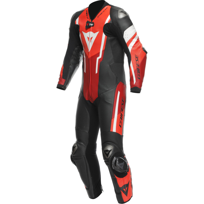 Dainese Misano 3 Perforated D-Air 1Pc Leather Suit Black/Red/Fluo-Red