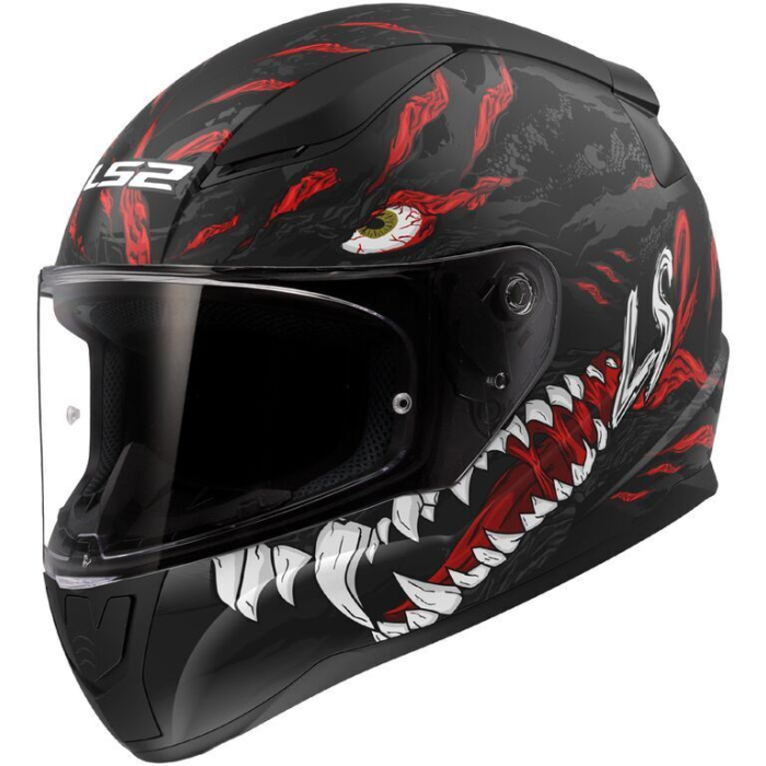 LS2 FF353 Rapid II Kaiju Mat Black Red White