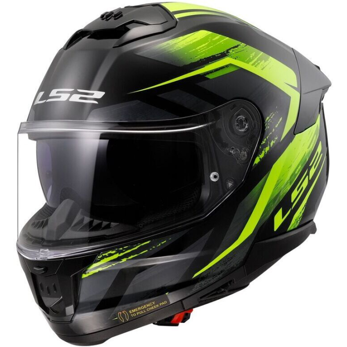 LS2 FF808 Stream II Fury Black H-V Yellow
