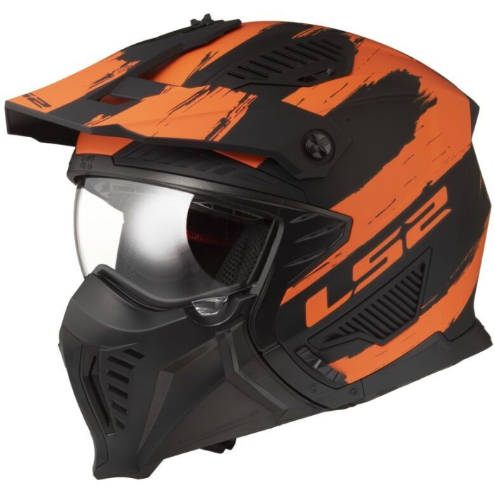 LS2 OF606 Drifter Mud Matt Black Orange