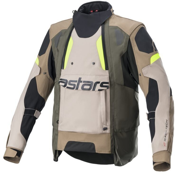 Alpinestars Halo Drystar Jacket Dark Khaki Sand Yellow Fluo 865