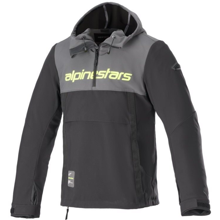 Alpinestars Sherpa Hoodie Tar Gray Black Yellow Fluo 9151