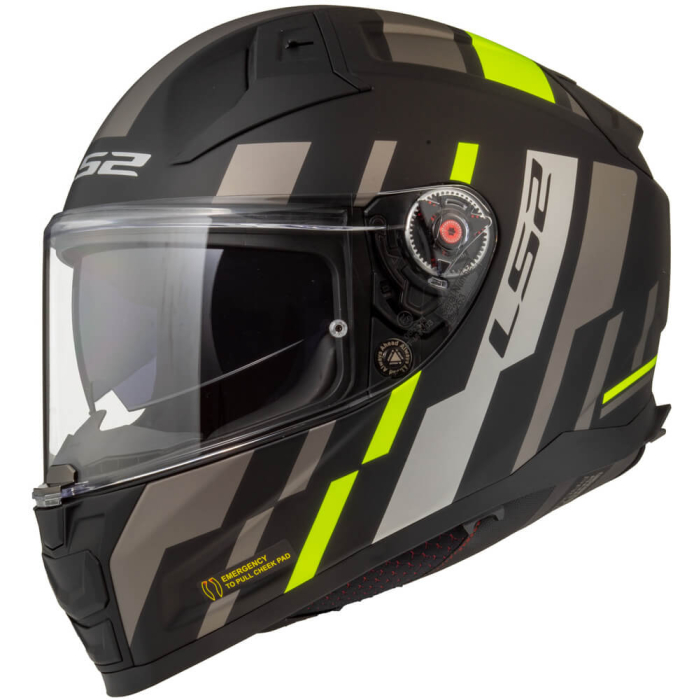 LS2 FF811 Vector II Tron Matt Black H-V Yellow