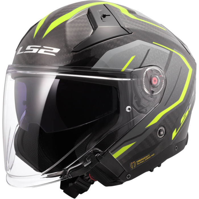 LS2 OF603 Infinity II Carbon Urus H-Vis Yellow