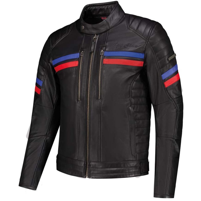 Rusty Stitches Steve Jacket Black/Red/Blue 119