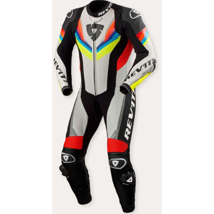 REV'IT Quantum 3 One Piece Light Grey/Neon Yellow