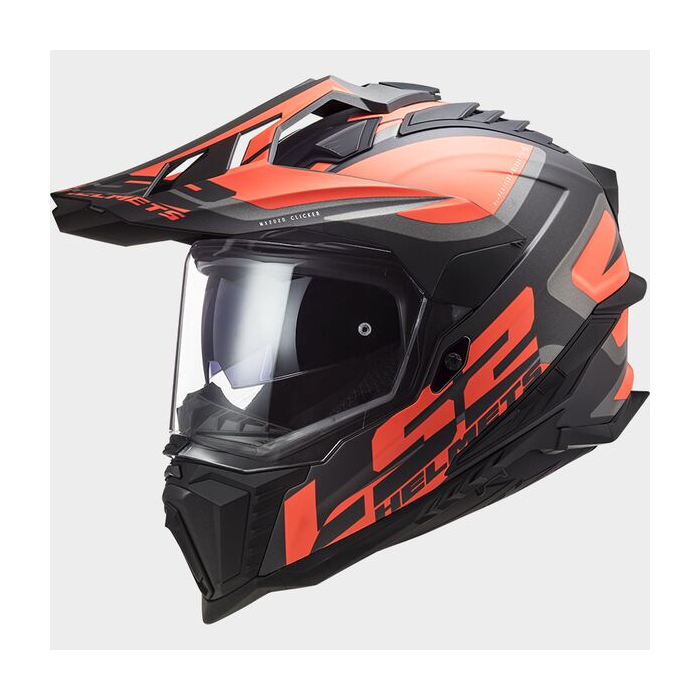 LS2 MX701 Explorer Alter Matt Black Fluo Orange
