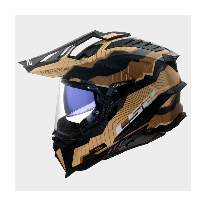 LS2 MX701 Explorer Carbon Trick Brown Sand