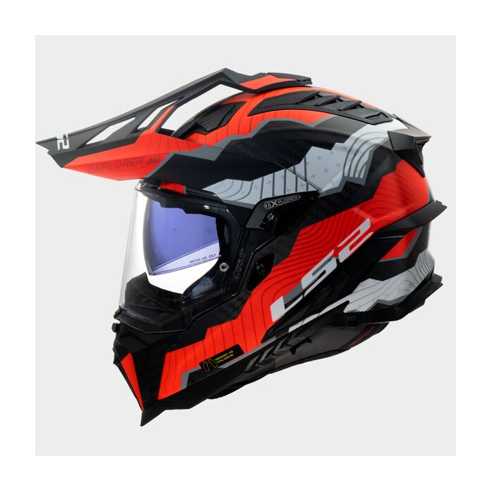 LS2 MX701 Explorer Carbon Trick White Red