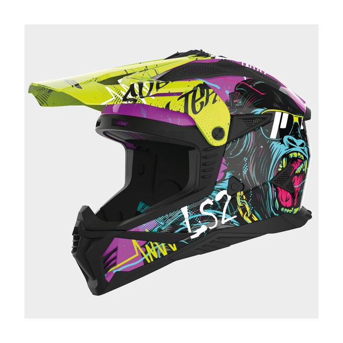 LS2 MX708 Fast II Gorilla Purple Fluo Yellow