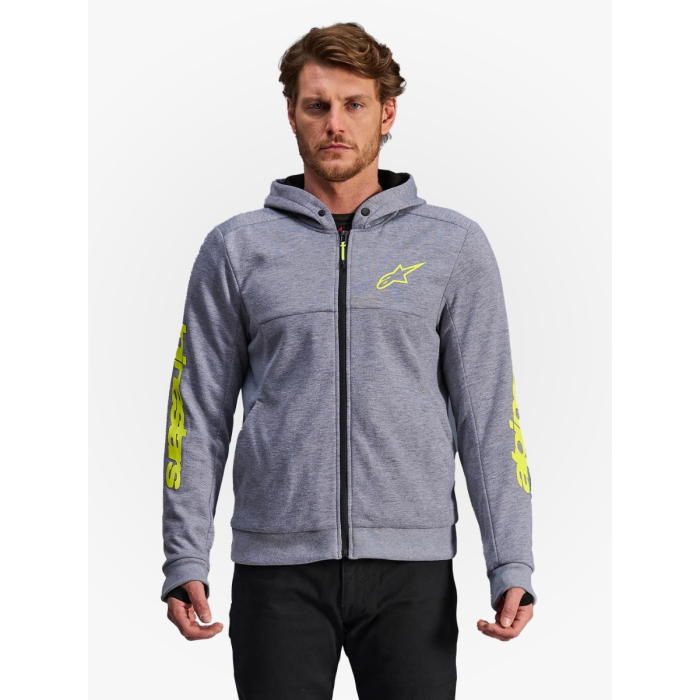 Alpinestars Chrome V2 Sport Hoodie Gray Heather Fluo Yellow 9232