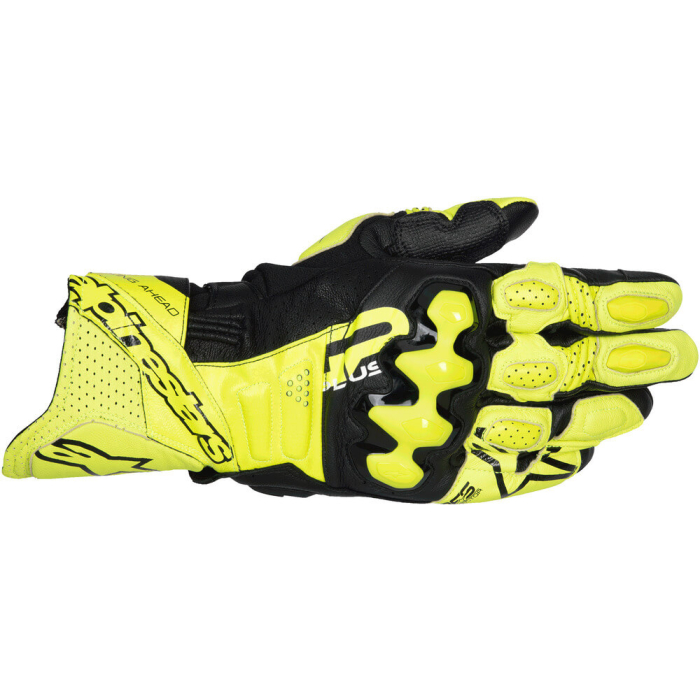 Alpinestars GP Plus R V3 Leather Gloves Yellow Fluo Black 551