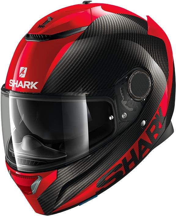 Shark Spartan Carbon 1.2 Skin Carbon/Red/Red DRR - Worldwide Shipping!