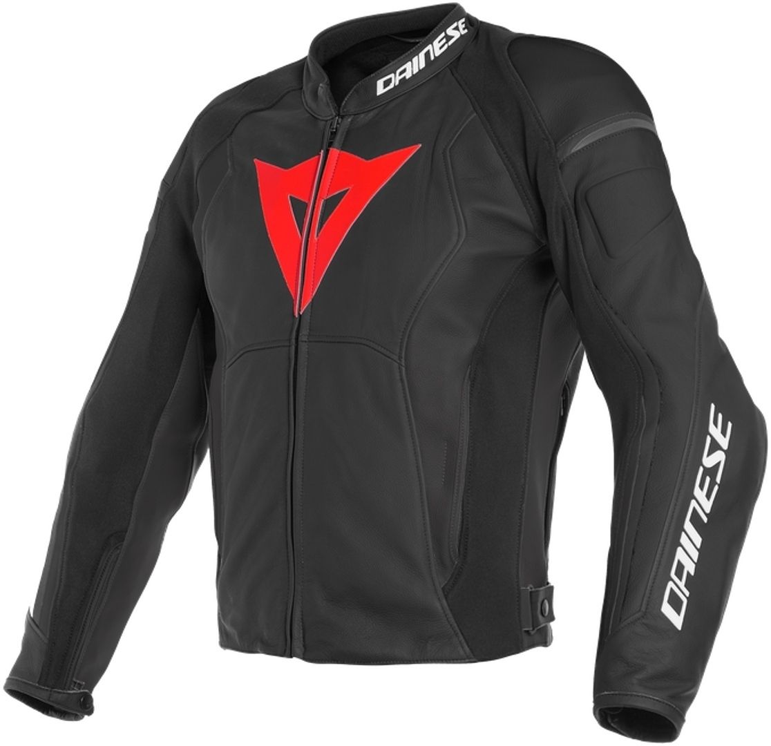 Dainese Nexus Leather Jacket Black Lava Red Black D52 Worldwide Shipping