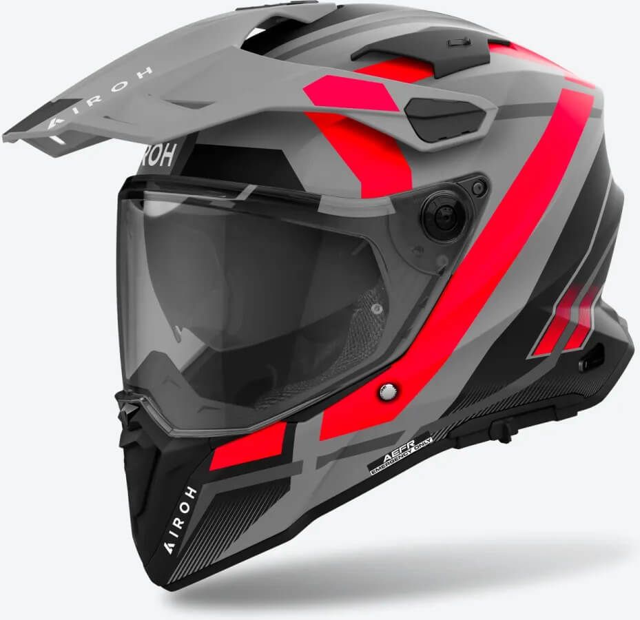 値下げ Airoh コマンダーblue/red XL 箱付き Airoh Commander enduro helmet Boost red blue matt