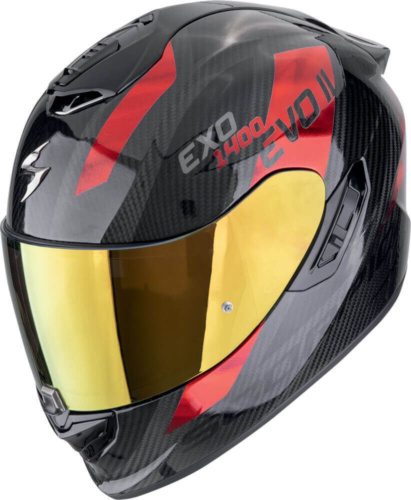 【完売】  Scorpion EXO-1400 EVO 2 AIR Carbon Platted Black/Red セキュリティ・セーフティ