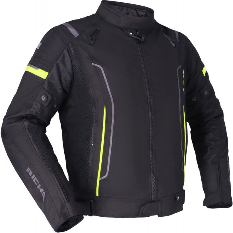 Richa Airstream 3 Jacket Black/Fluo Yellow 1650 Worldwide Shipping!